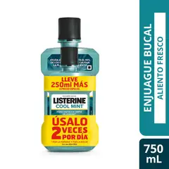 LISTERINE - Enjuague Bucal LISTERINE® Cool Mint 500 ml + 250 ml
