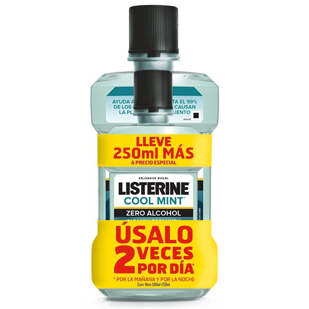 LISTERINE - Enjuague Bucal LISTERINE Cool Mint Zero Alcohol 500 + 250 ml