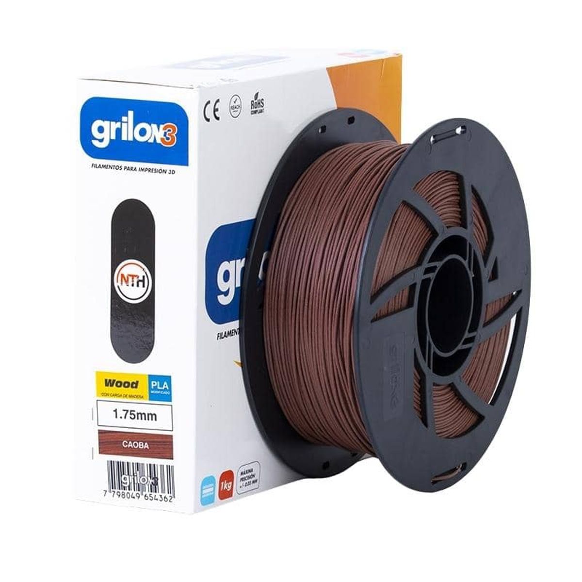 GRILON3 - Filamento 3D Pla Madera Grilon3 1kg 175mm Caoba