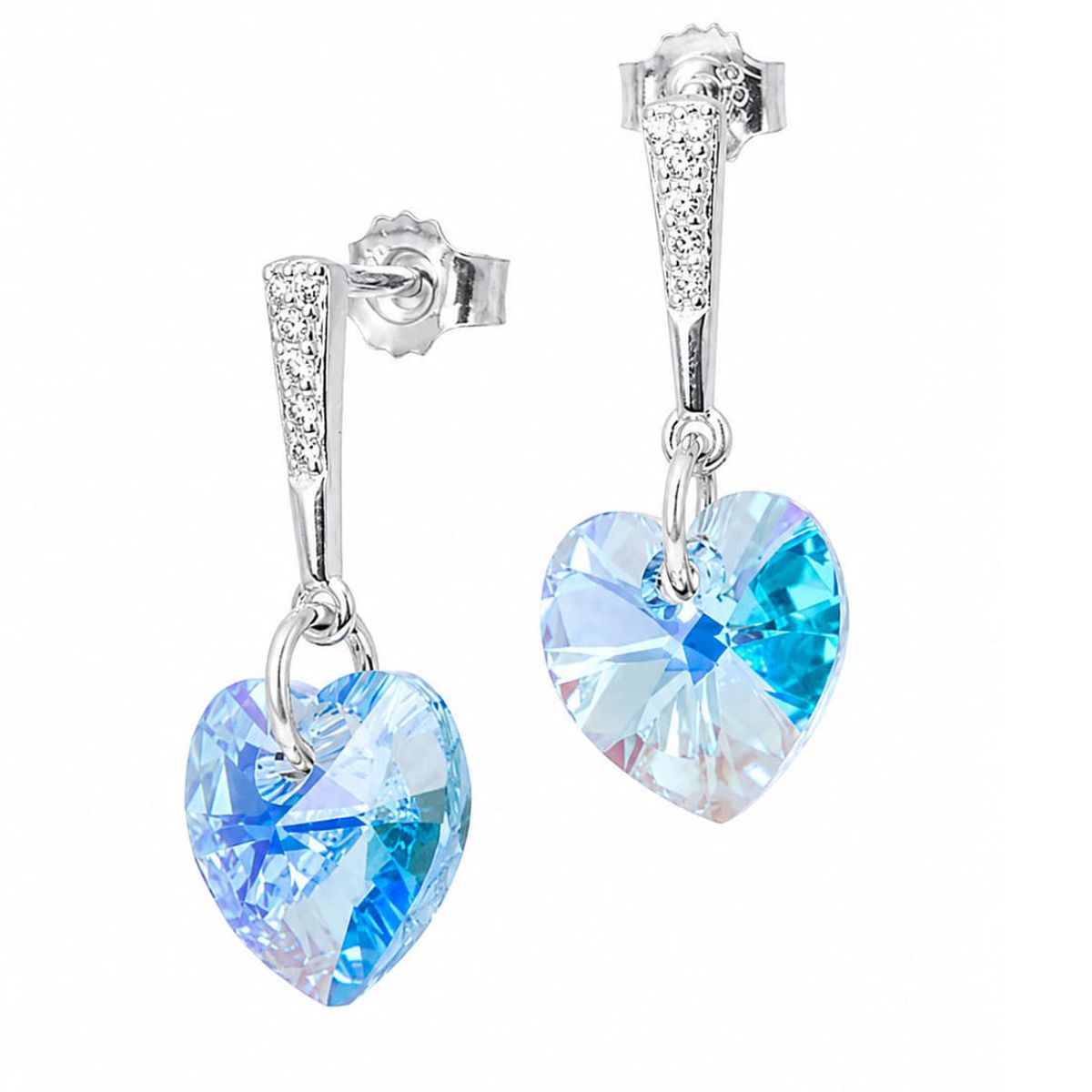JOYAS MONTERO - Aros Romance Plata 925 creado con cristales de Swarovski® Aquamarine