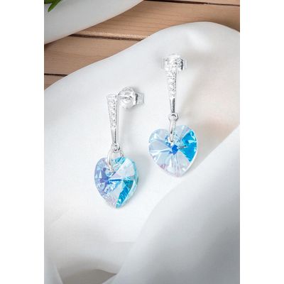 Imagen 2 del producto Aros Romance Plata 925 creado con cristales de Swarovski® Aquamarine