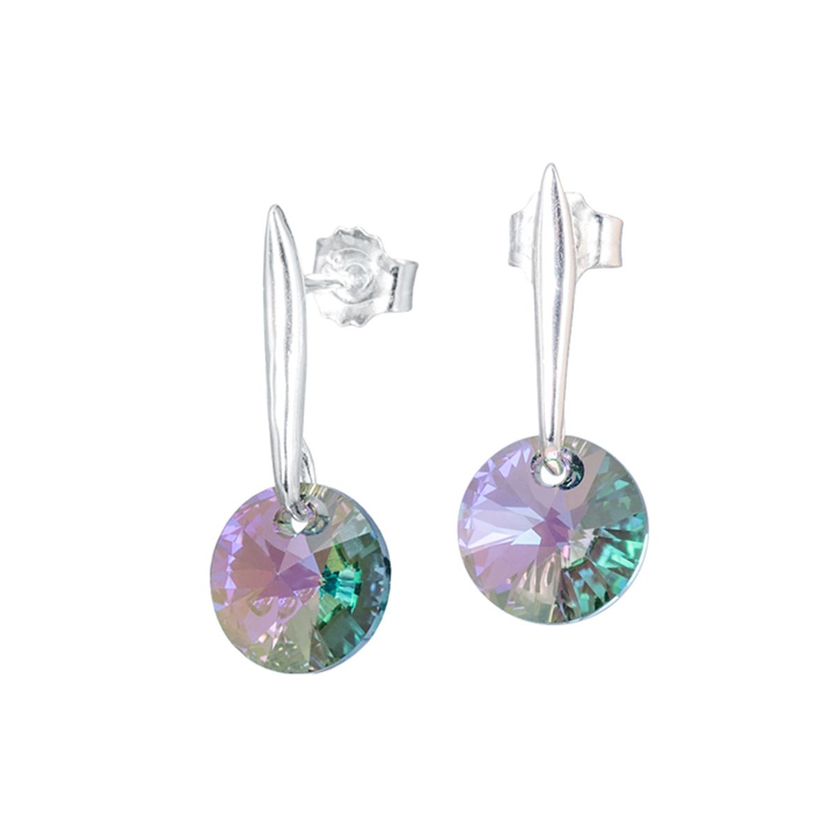 JOYAS MONTERO - Aros Punto de Luz Plata 925 creado con cristales de Swarovski® Paradise Shine