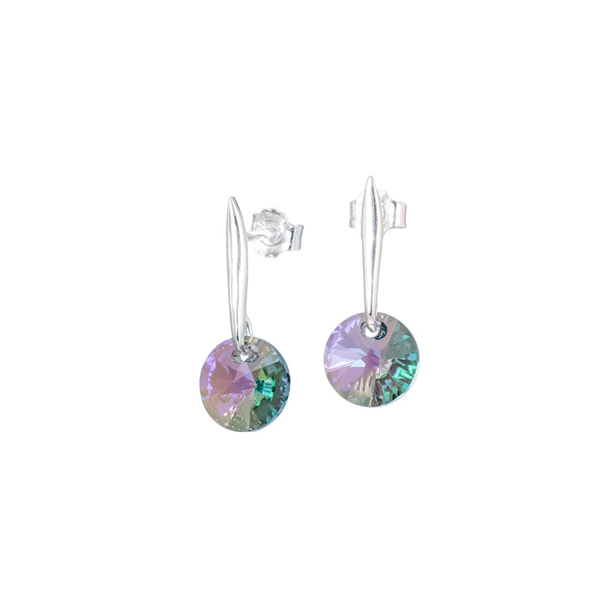 JOYAS MONTERO - Aros Punto de Luz Plata 925 creado con cristales de Swarovski® Paradise Shine