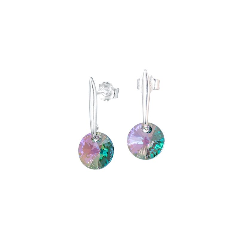 JOYAS MONTERO - Aros Punto de Luz Plata Italiana 925 y Cristal Genuino Paradise Shine