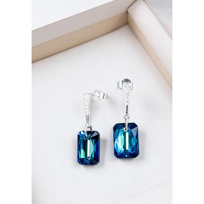 Imagen 2 del producto Aros Estefania Plata 925 creado con cristales de Swarovski® Bermuda Blue