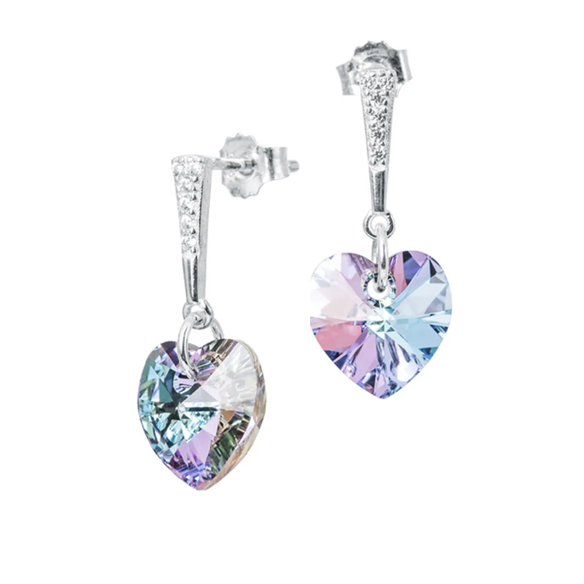 JOYAS MONTERO - Aros Romance Plata 925 creado cristales de Swarovski® Vitral Light