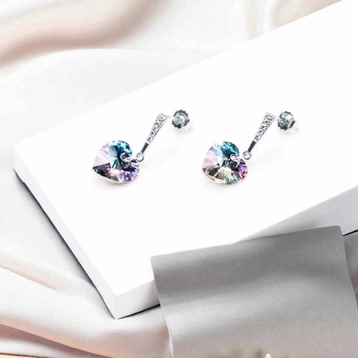 JOYAS MONTERO - Aros Romance Plata 925 creado cristales de Swarovski® Vitral Light