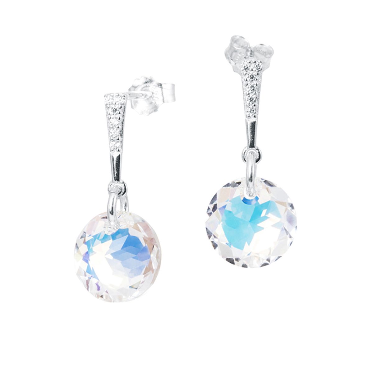 JOYAS MONTERO - Aros Gracia Plata 925 creado con cristales de Swarovski® Aurora Boreal
