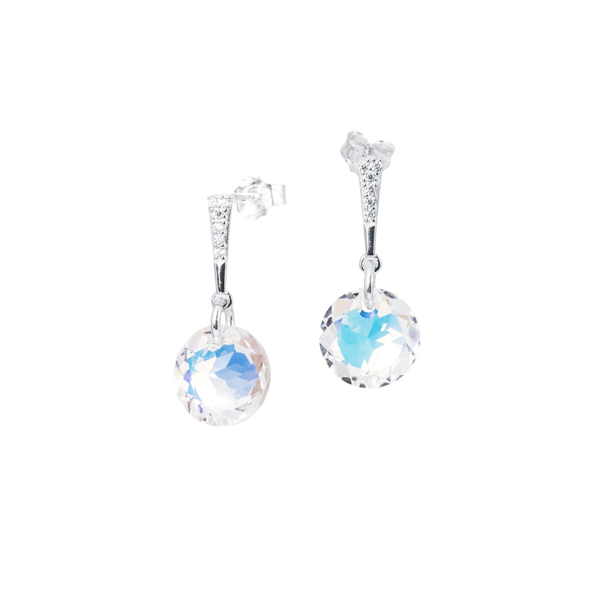 JOYAS MONTERO - Aros Gracia Plata 925 creado con cristales de Swarovski® Aurora Boreal