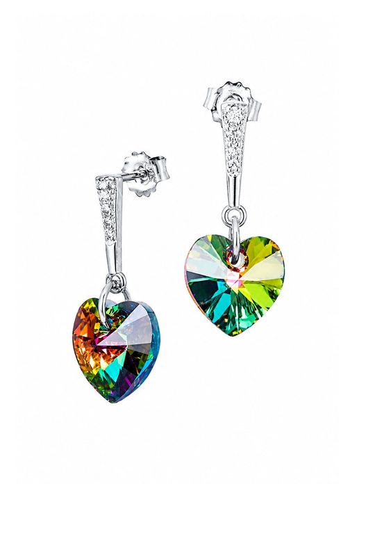Aros Romance Plata 925 creado con cristales de Swarovski Vitral Medium Verde TALLA UNICA