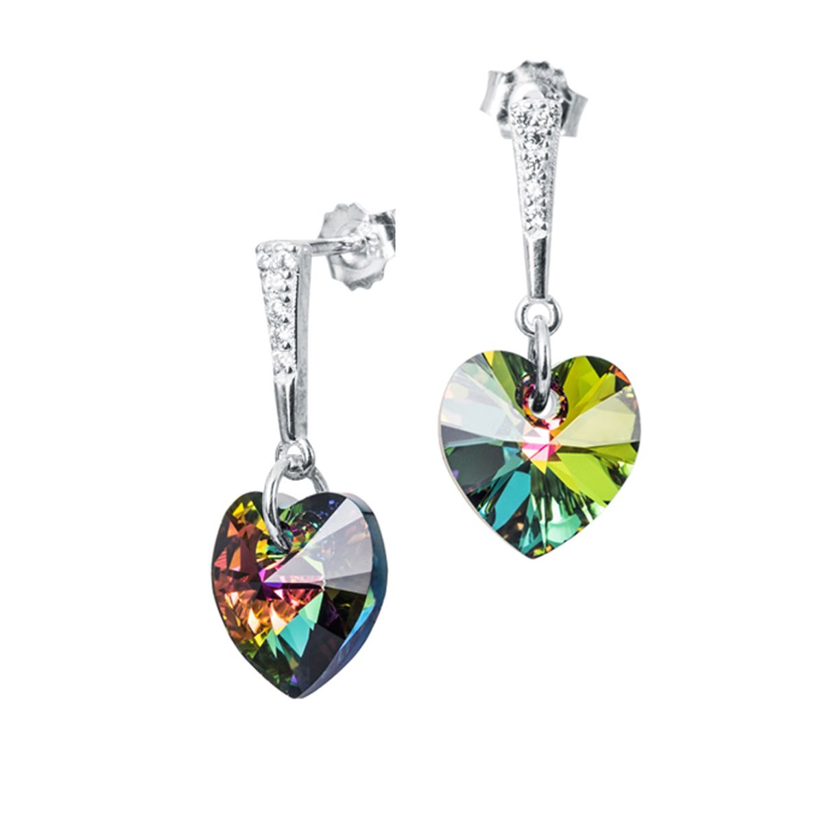 JOYAS MONTERO - Aros Romance Plata 925 creado con cristales de Swarovski® Vitral Medium