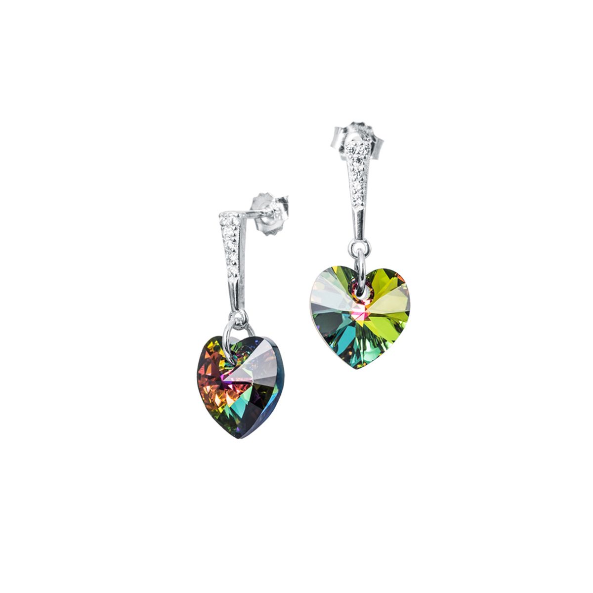 JOYAS MONTERO - Aros Romance Plata 925 creado con cristales de Swarovski® Vitral Medium