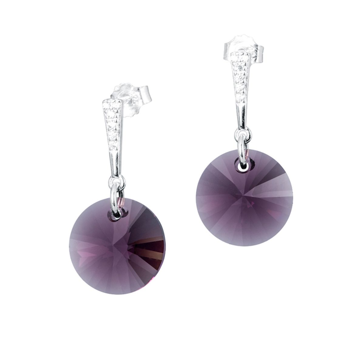 JOYAS MONTERO - Aros Paris Plata 925 creado con cristales de Swarovski® Amethyst