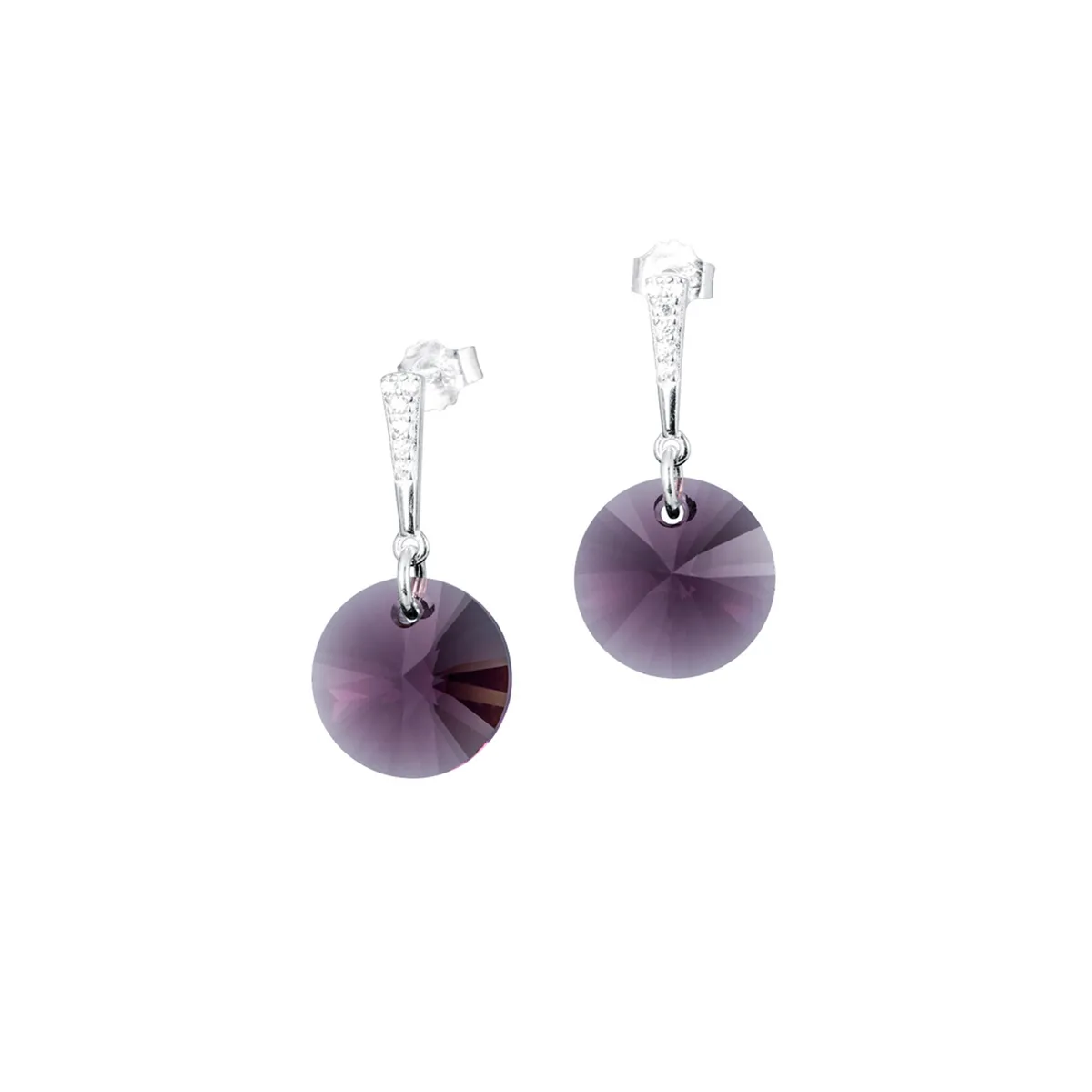 JOYAS MONTERO - Aros Paris Plata 925 creado con cristales de Swarovski® Amethyst