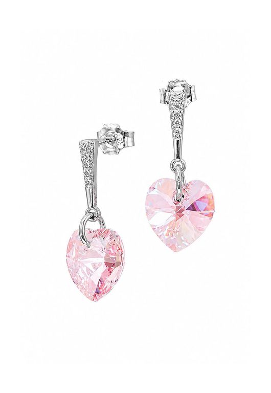 Aros Romance Plata 925 creado cristales de Swarovski Rose Rosa TALLA UNICA