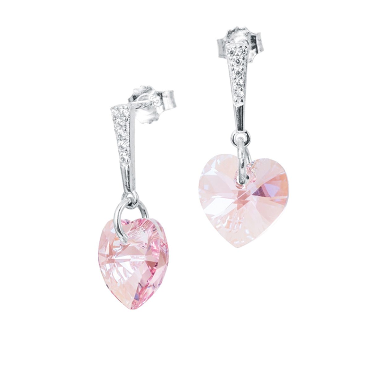 JOYAS MONTERO - Aros Romance Plata 925 creado cristales de Swarovski® Rose