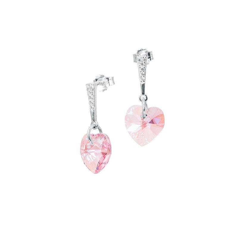 JOYAS MONTERO - Aros Romance Cristal Genuino Rose Shimmer