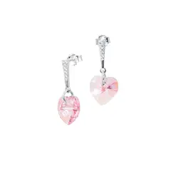 JOYAS MONTERO - Aros Romance Cristal Genuino Rose Shimmer