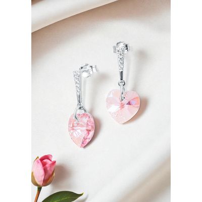 Imagen 2 del producto Aros Romance Plata 925 creado cristales de Swarovski® Rose