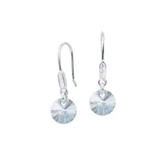 JOYAS MONTERO - Aros Punto De Luz Circon Plata 925 Cristales Genuinos Blue Shade
