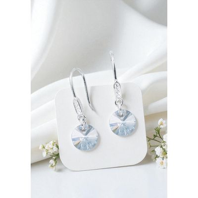 Imagen 2 del producto Aros Punto De Luz Circon Plata 925 creado con cristales de Swarovski® Blue Shade