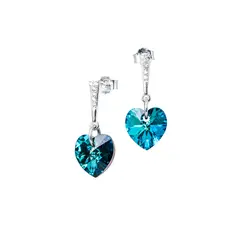 JOYAS MONTERO - Aros Romance Cristales Genuinos Bermuda Blue