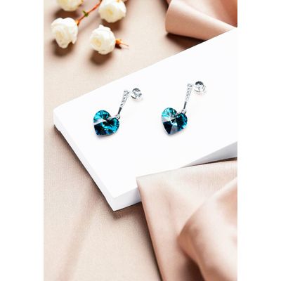 Imagen 2 del producto Aros Romance Plata 925 creado cristales de Swarovski® Bermuda Blue