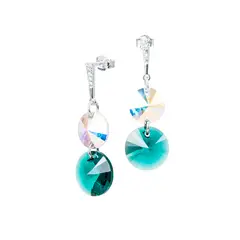 JOYAS MONTERO - Aros Lourdes Plata 925 creado con cristales de Swarovski® Emerald