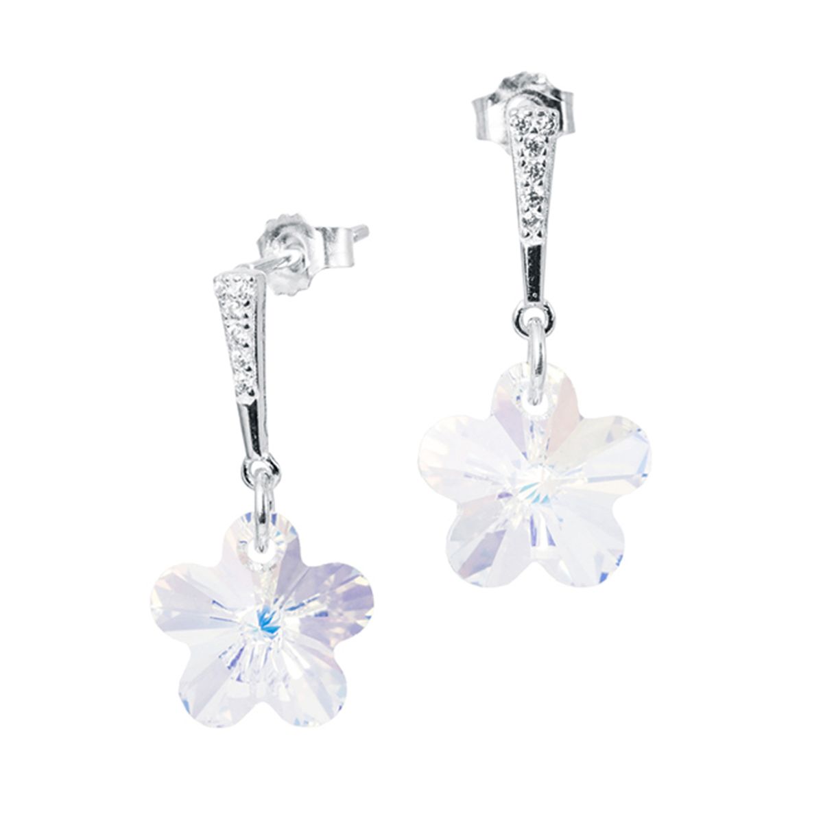 JOYAS MONTERO - Aros Florencia Plata 925 creado con cristales de Swarovski® Aurora Boreal