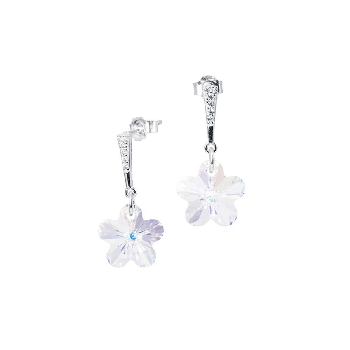 JOYAS MONTERO - Aros Florencia Plata 925 creado con cristales de Swarovski® Aurora Boreal