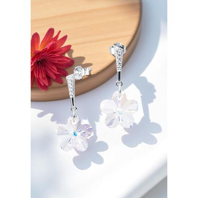 Imagen 2 del producto Aros Florencia Plata 925 creado con cristales de Swarovski® Aurora Boreal