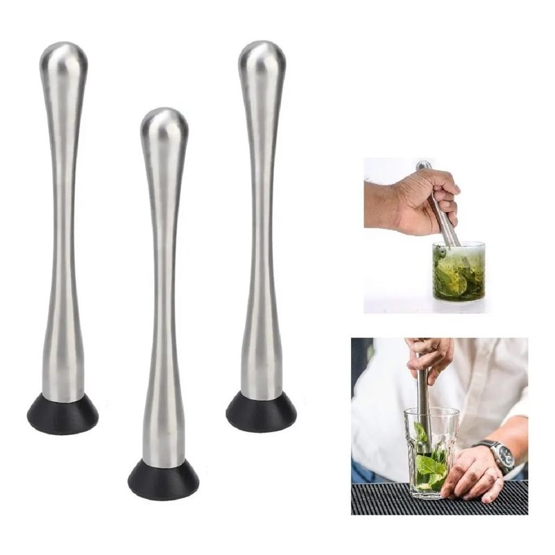 GENERICO - Set X3 Mortero Profesional Utensilios Bar Set De Cocteleria