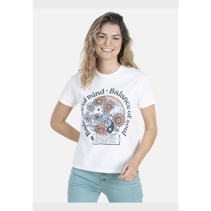 RIP CURL - Polera BALANCE OF SOUL MC Mujer Blanco Rip Curl