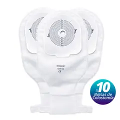 WELLAND MEDICAL - Bolsas De Colostomía Transparente con Filtro Olor y Gases x10