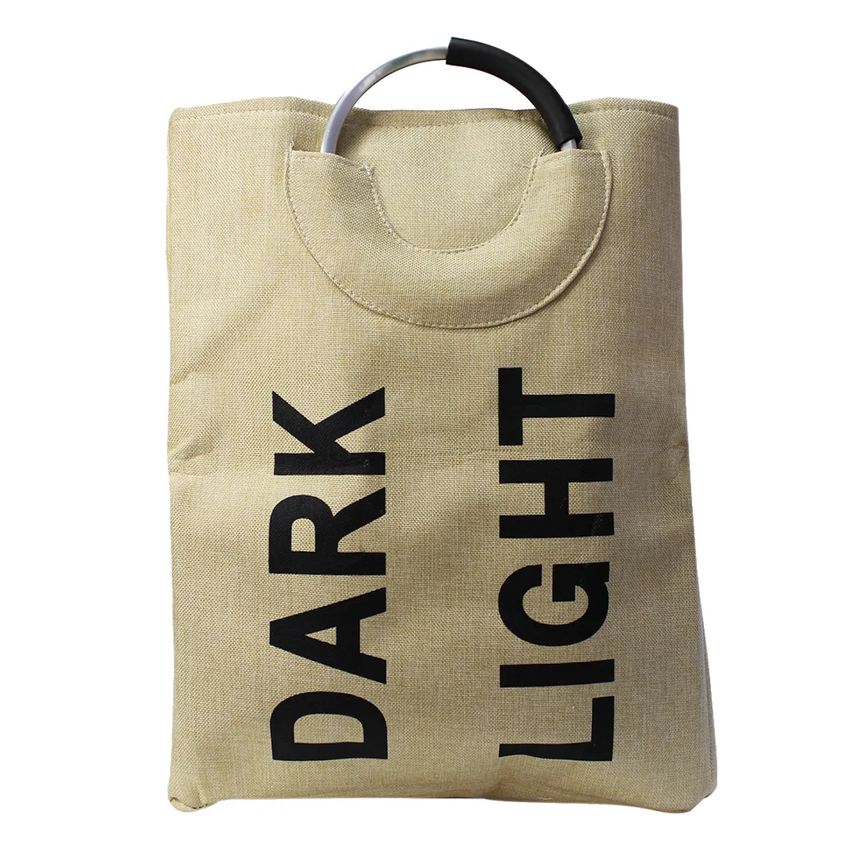 NEWTREE - Cesta de Ropa con Asas de Metal Doble Compartimiento Limpio Sucio