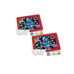 GENERICO - Pack X2 Pizarra Magica Deluxe Pizarra De Colores Led Juegos