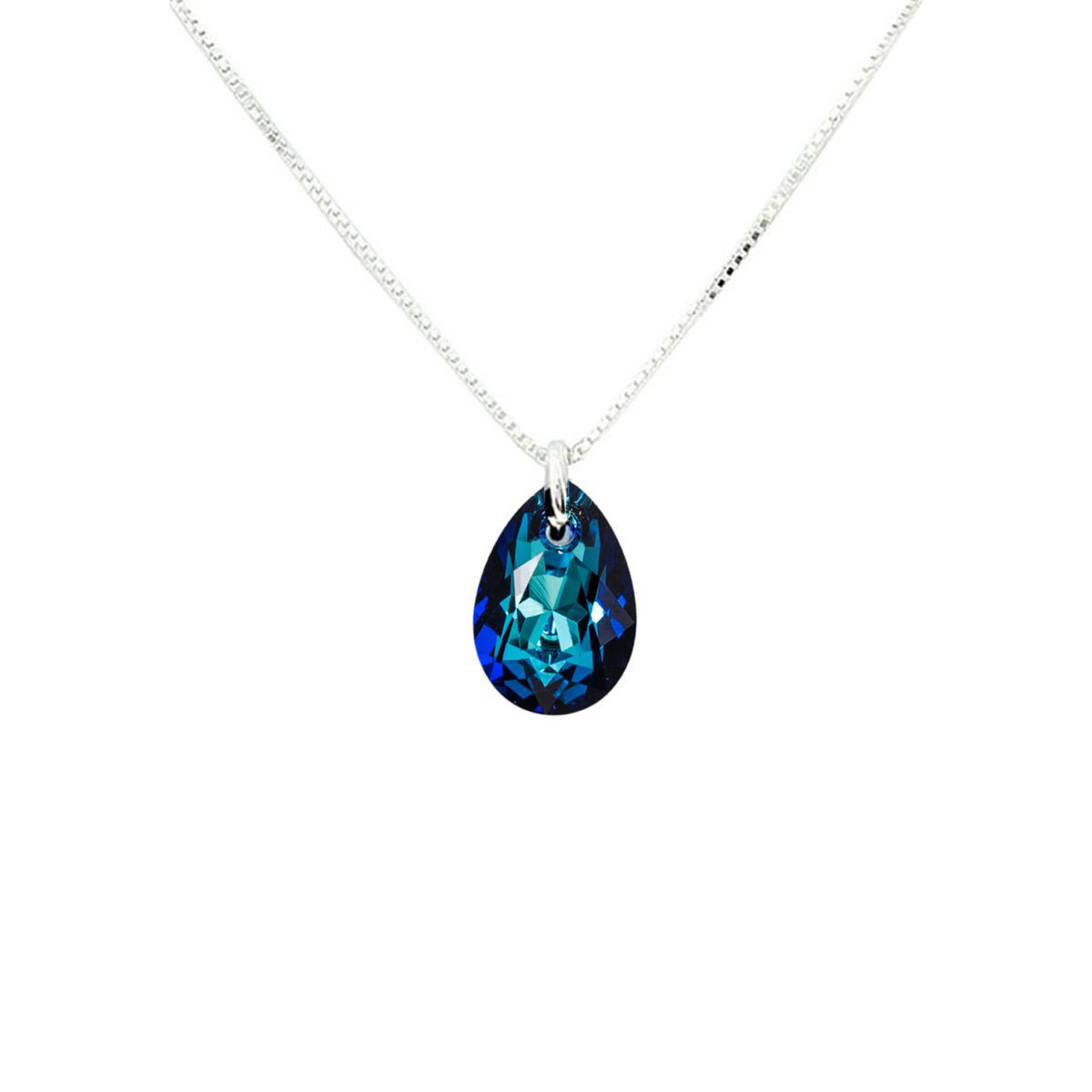 JOYAS MONTERO - Collar Gota de Luz Plata 925 creado con cristales de Swarovski® Bermuda Blue
