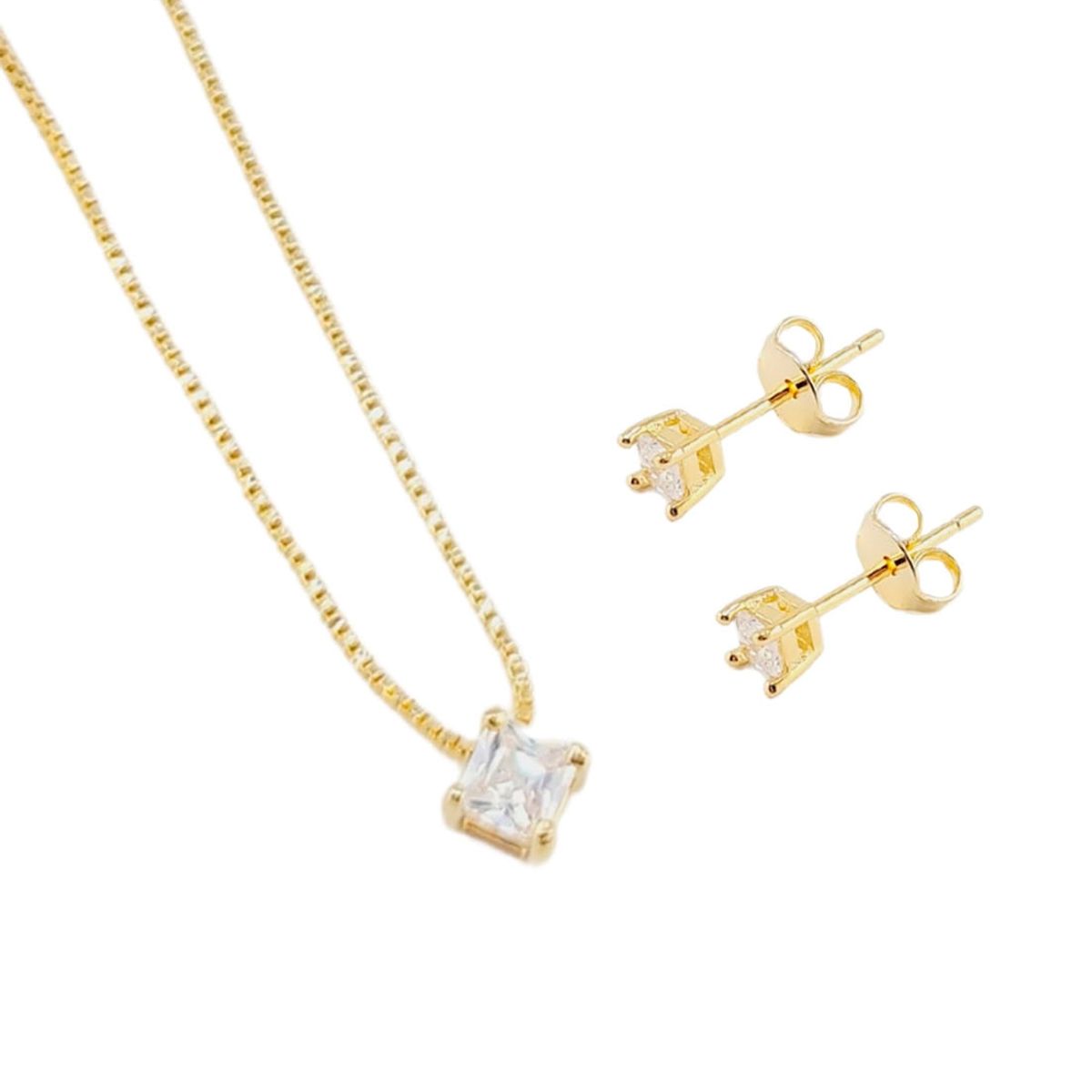 JOYAS MONTERO - Conjunto Isabella Gold Con Circon Blanco