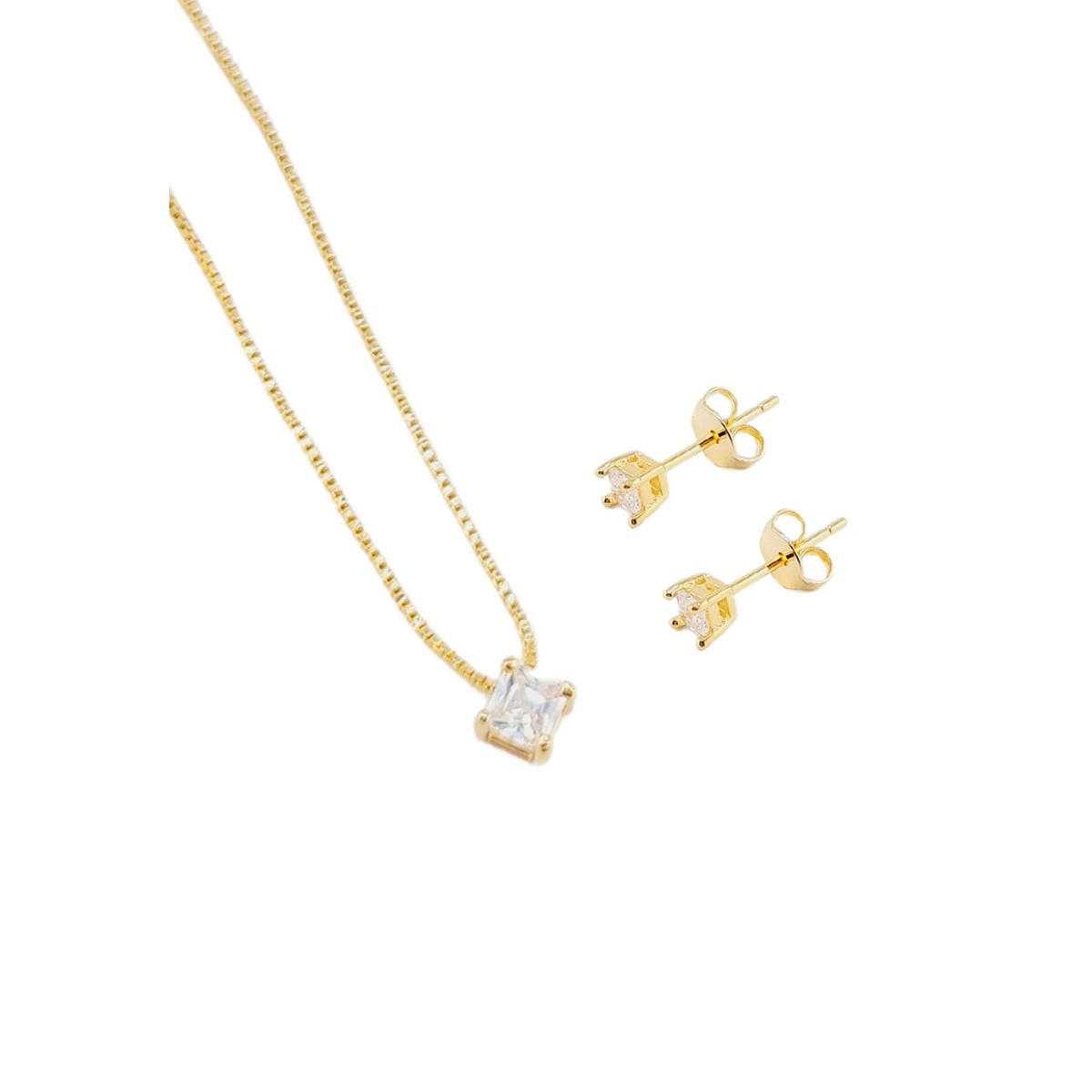 JOYAS MONTERO - Conjunto Isabella Gold Con Circon Blanco