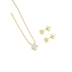 JOYAS MONTERO - Conjunto Isabella Gold Con Circon Blanco