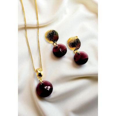 Imagen 2 del producto Conjunto Amelia Gold 24K creado con cristales de Swarovski® Amethyst