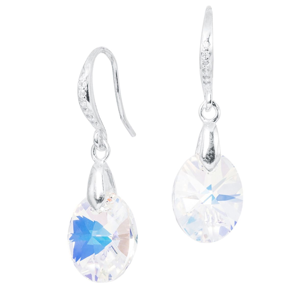 JOYAS MONTERO - Aros Praga Plata 925 creado con cristales de Swarovski® Aurora Boreal