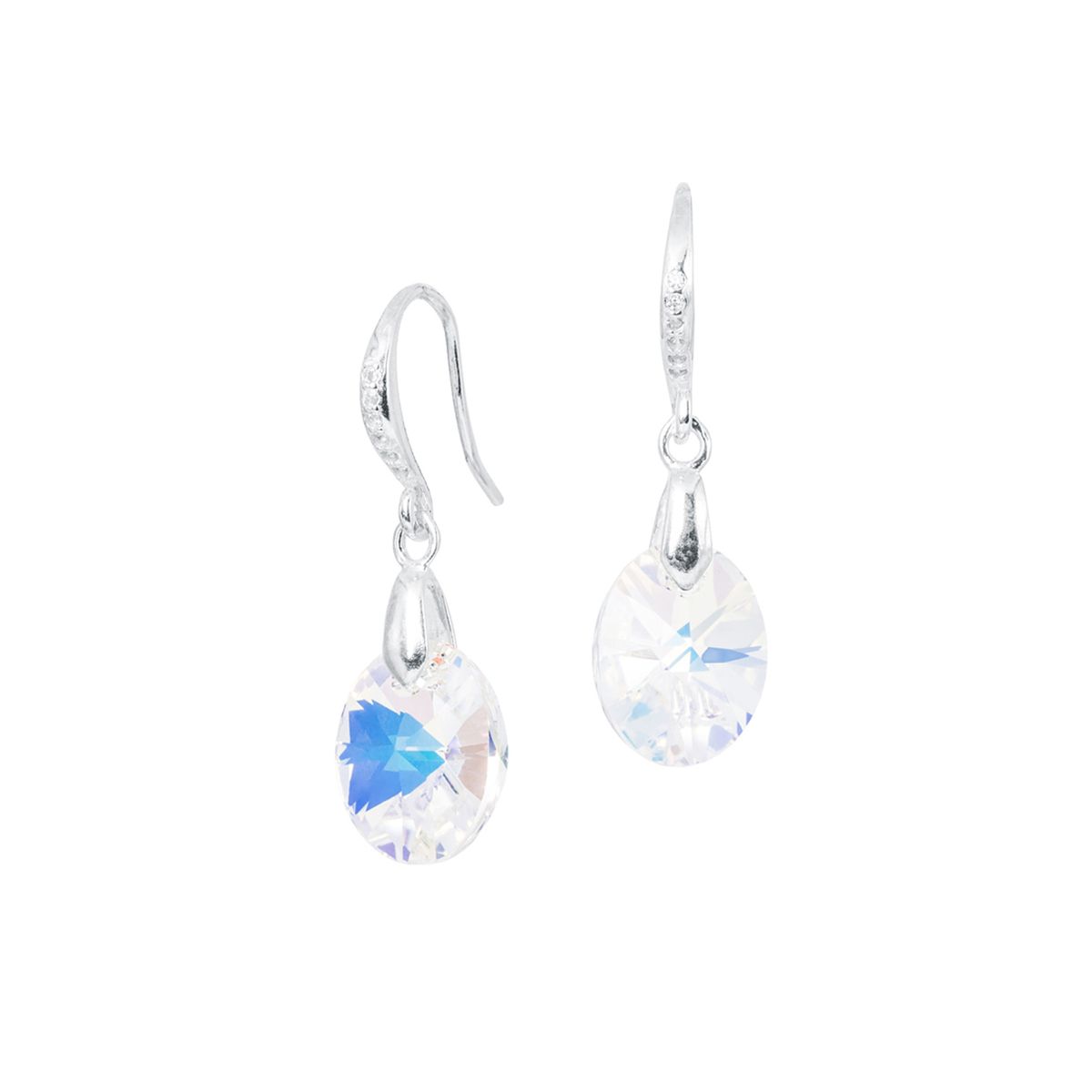 JOYAS MONTERO - Aros Praga Plata 925 creado con cristales de Swarovski® Aurora Boreal