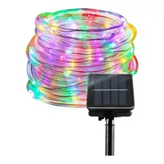GENERICO - Guirnalda Tubo Cadena Solar 10 Metros 100 Led Multicolor