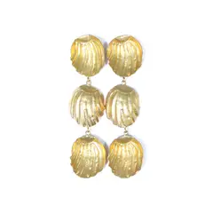 TURKUAZ - Aros turcos artesanales XL Baño de oro 24k - Aros de fiesta