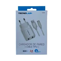 TECNOLAB - CARGADOR DE CARGA RAPIDA TIPO C 2.4 AMP