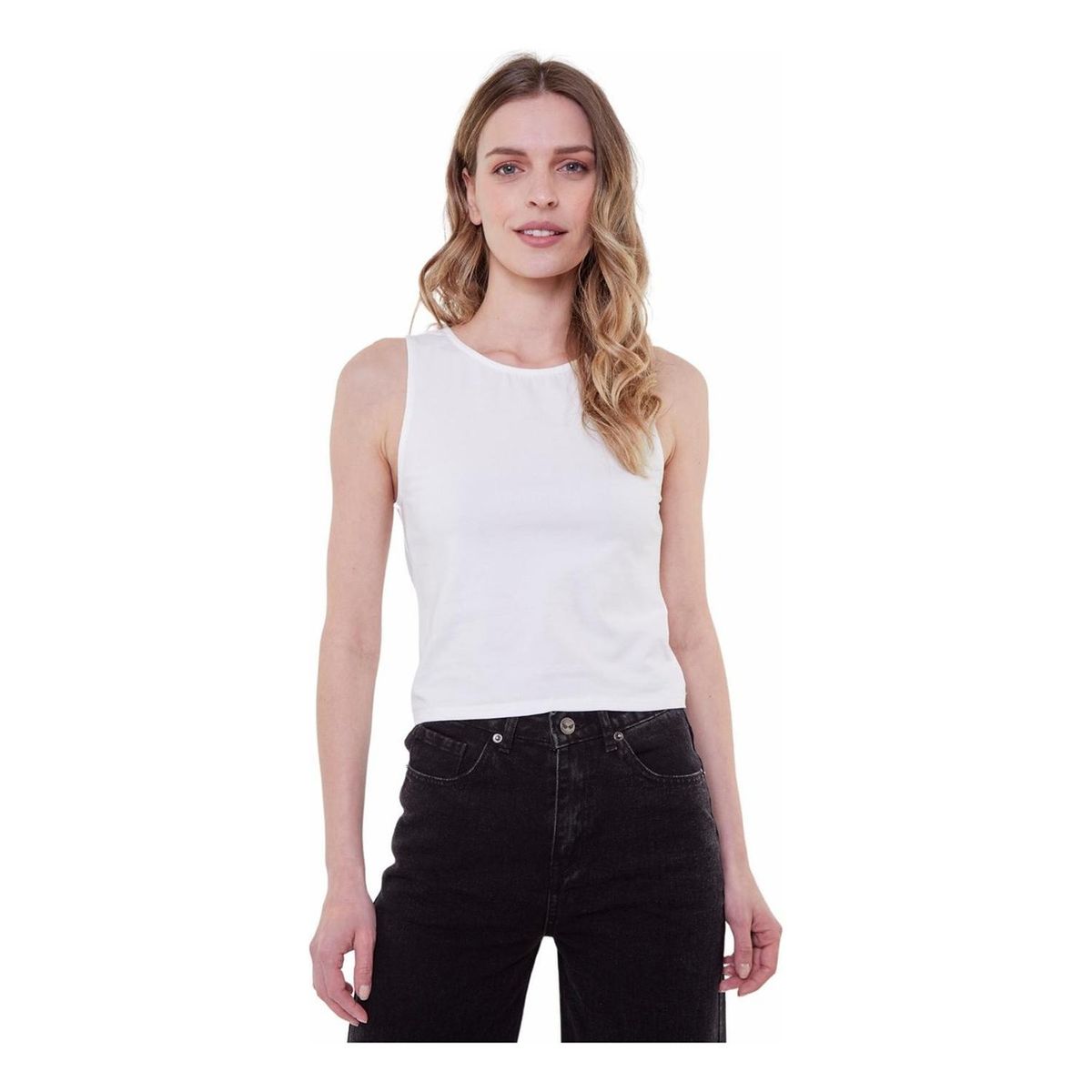 JACINTA TIENDA - Polera Gracia crop II blanca Jacinta Tienda