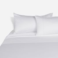 Sábana 500 Hilos Algodón Bordada Blanca Súper King