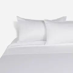 ROSEN - Sábana 500 Hilos Algodón Bordada Blanca Súper King