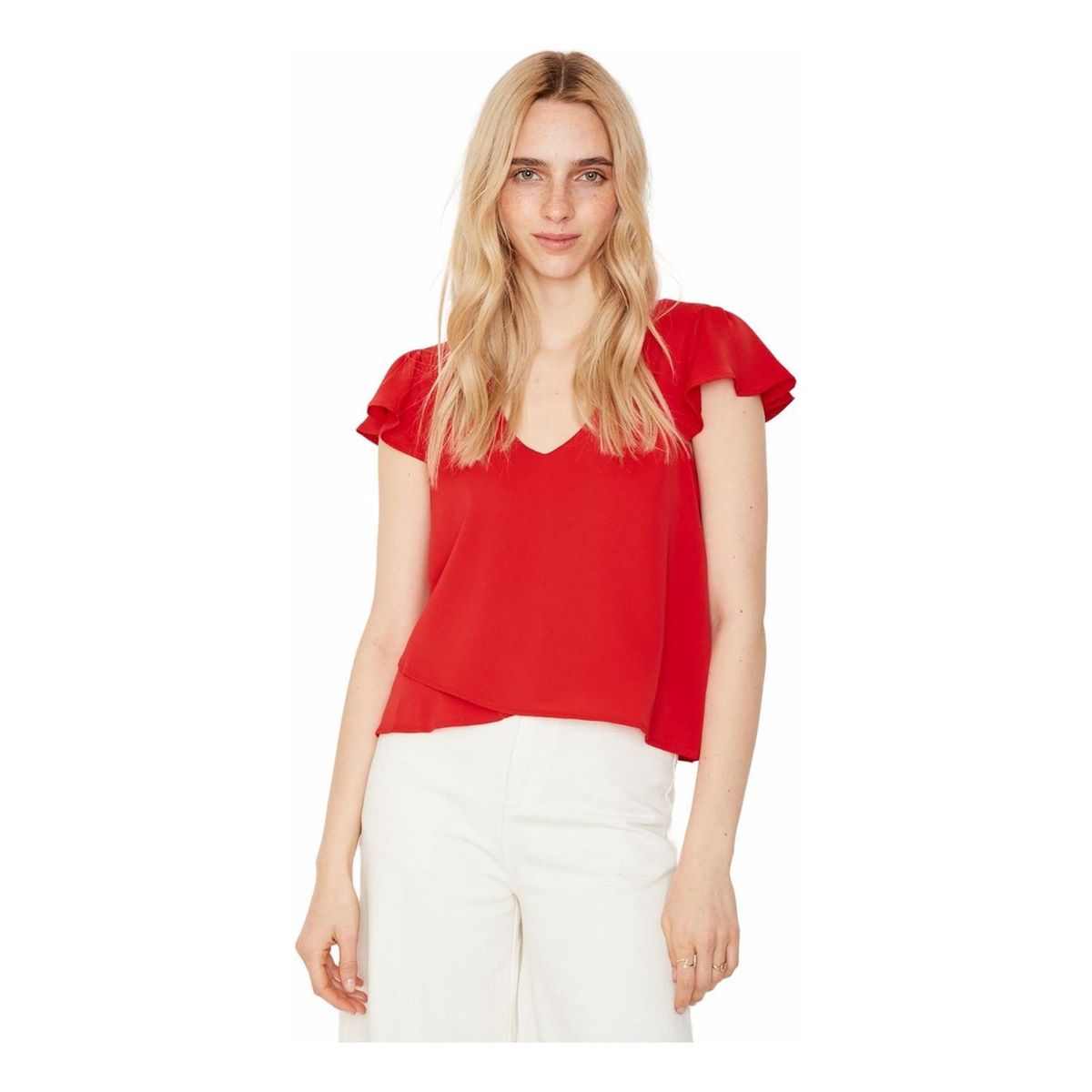 JACINTA TIENDA - Polera Sara manga corta II roja Jacinta Tienda.-----